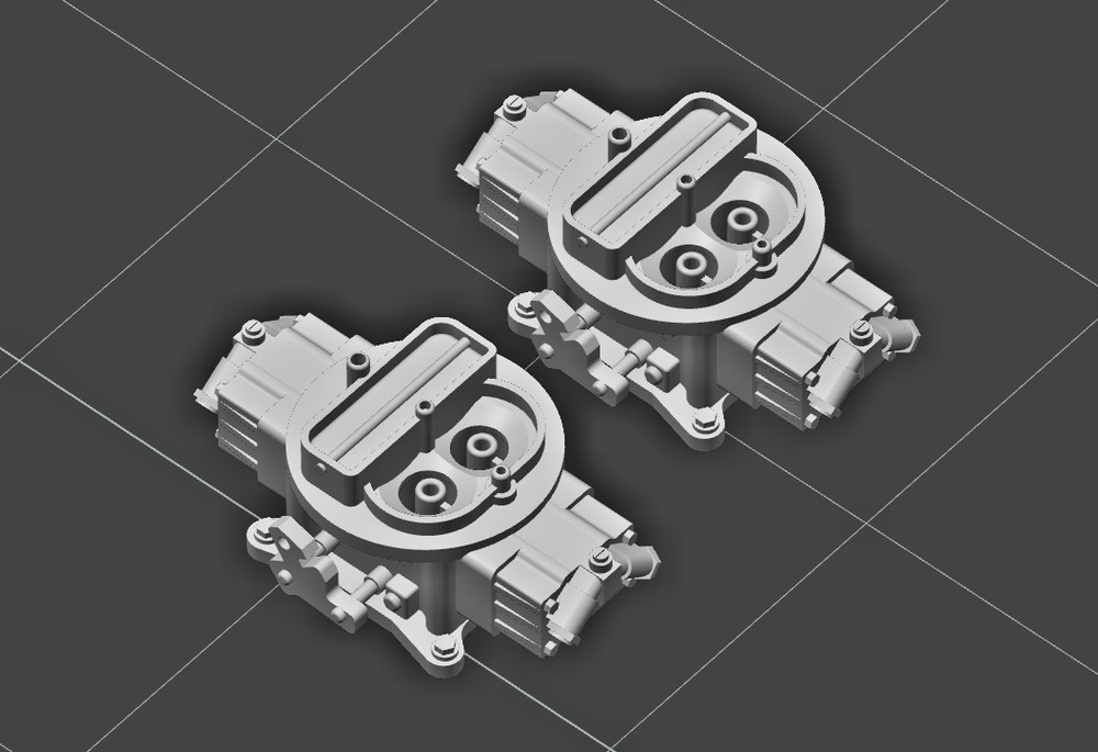 1/25 3D Resin 4 Barrel Holley Double Pumper Carburetor Scale Model Kit Parts