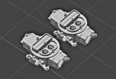 1/25 3D Resin 4 Barrel Holley Double Pumper Carburetor Scale Model Kit Parts