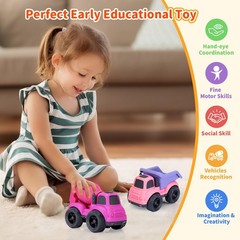 Toddler Toys for 2 Year Old Girl, Dump Truck and Mixer 2 inches, Red
