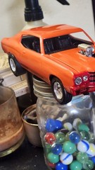 Excellent Paint Chevelle SS 454 Orange Hot Rod Painted Automotive Model Car