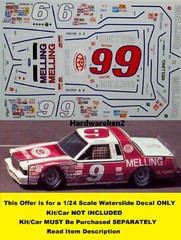 NASCAR DECAL # 9 MELLING 1983 FORD THUNDERBIRD BILL ELLIOTT POWERSLIDE 1/24