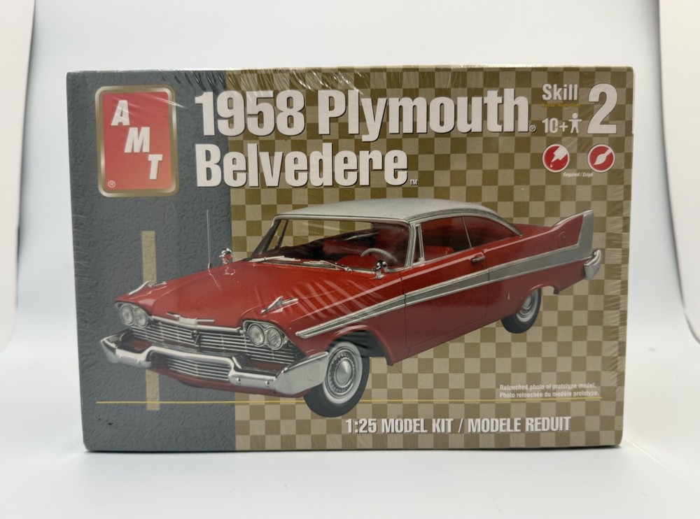 1958 Plymouth Belvedere 1:25 Scale Model Kit AMT