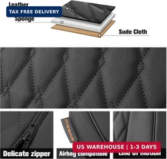 CAROMOP Faux Leather Car Seat Covers Full Set,Luxury and Comfortable Covers for