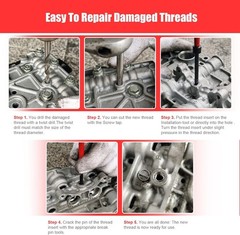 BILITOOLS M6X1.0 Thread Repair Kit, HSS Drill Helicoil Repair Kit Metric