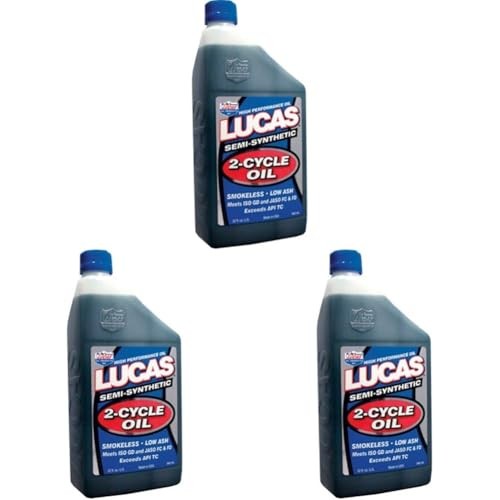 Lucas Oil 10058 Semi-Synthetic 2-Cycle Motor Oil 2.6oz 3-Pack Chainsaw Trimmer