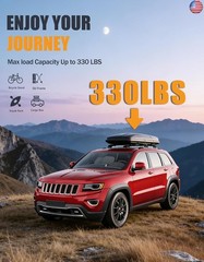 KINGGERI 330lbs Lockable Roof Racks Cross Bars Fit for Jeep Grand Cherokee