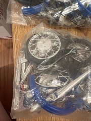 Vintage Model Motorcycle Parts Lot Misc Blue Bikes