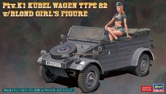 Hasegawa 1/24 Pkw.K1 Kubelwagen Type 82 w/Blonde Girls Figure Plastic Model SP45