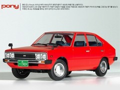 Academy 15137 Hyundai Pony 1975 1/24 Plastic Model Kit with Figure Made in Korea