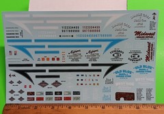 Decal Sheet Diamond Reo 1/25 AMT Black Blue White Stripes Dash License Plates