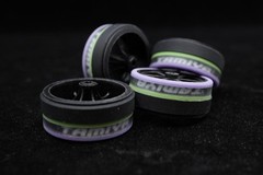 Mini 4WD Tamiya genuine stepped flat tires 4 colors with clear logo First model
