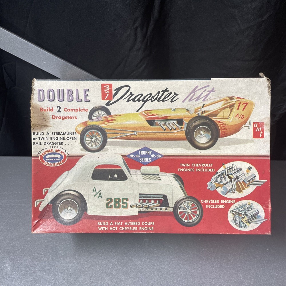 AMT-646 1/25 Double Dragster 3 in 1 Model Car Kit – Partially assembled