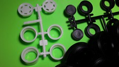 Mack DM800 Heavy Duty 1/25 10 Goodyear tire chrome rim wheel model car part lot