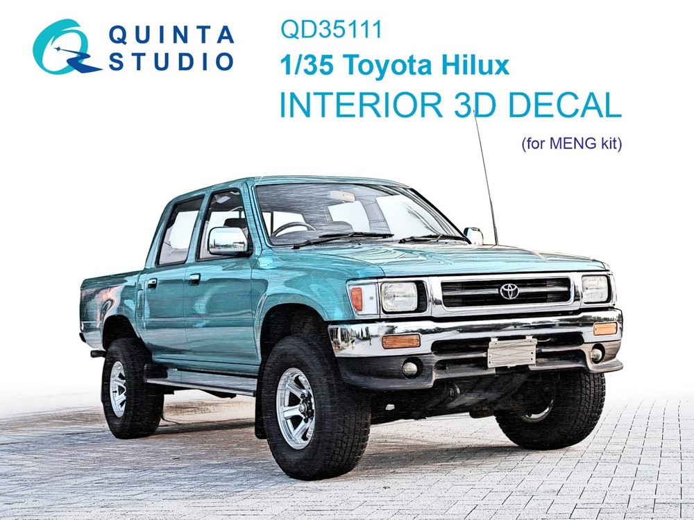 Quinta Studios 1/35 Toyota Hilux 3D Interior Dashboard Colored Decal Set (MENG)