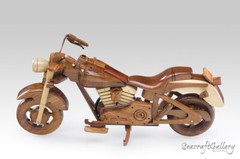 H D FATBOY TRI-COLOR MOTORBIKE MODELS HANDMADE WOODEN GIFTS HOBBIES