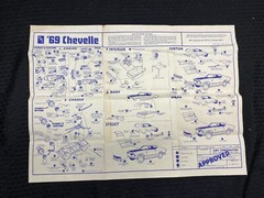 AMT 1969 Chevelle 396 SS Ratman Y910 Instructions Manual Original Muscle Chevy