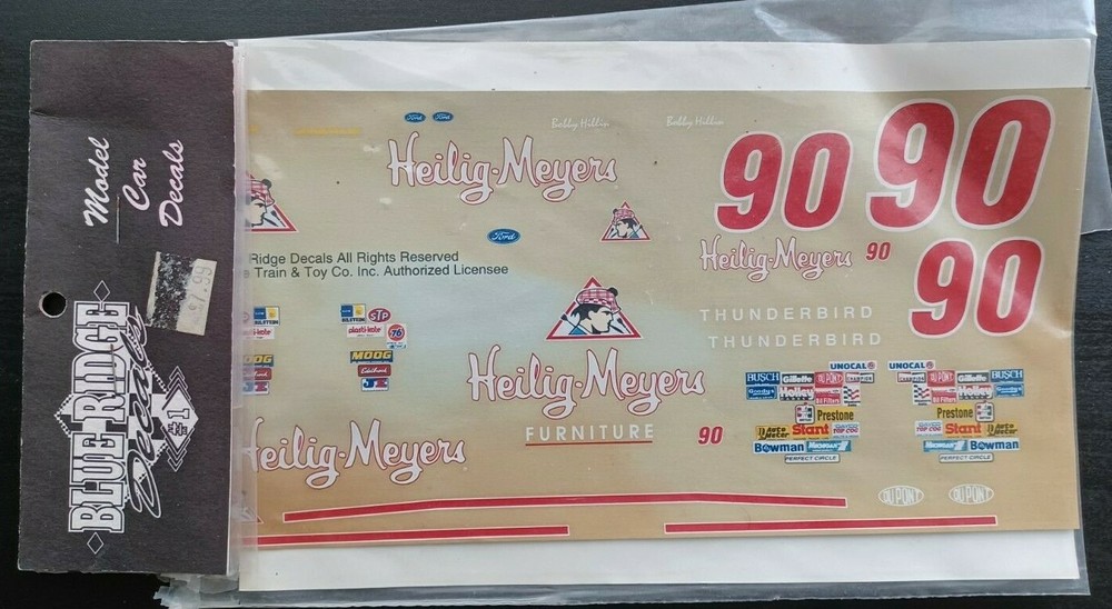 1:25 Blue Ridge NASCAR #90 Heilig Meyers Ford Thunderbird Decals