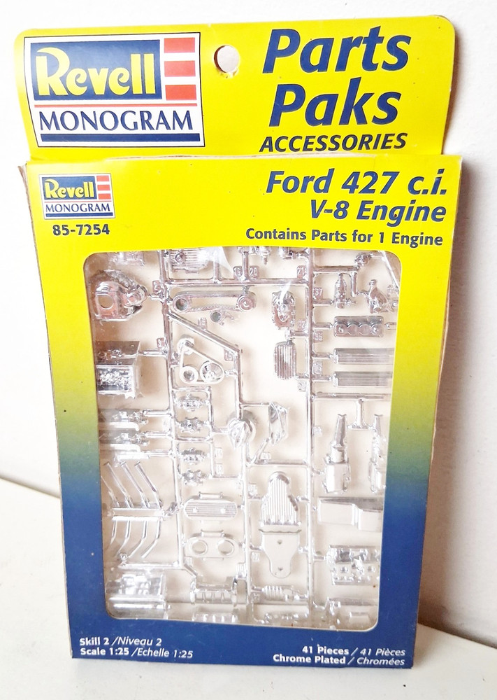 Revell Parts Pak Model Accessories Ford 427 C.I. V-8 Engine Pieces 1/25 Scale