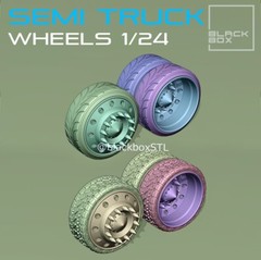 1:25-1:24 Scale Resin Semi Truck-Dually Rims and Tires With Brakes