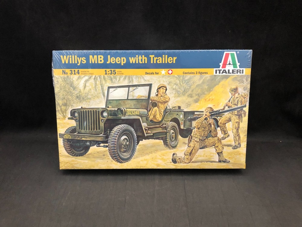 Italeri Willys MB Jeep with Trailer – 1:35 Scale Plastic Model Kit 314