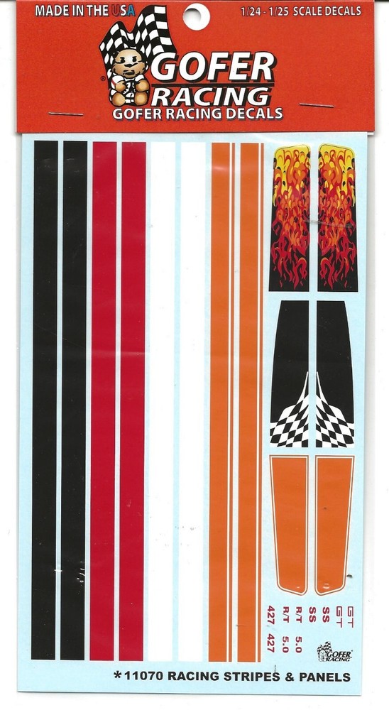 GOFER Racing, Racing Stripes & Panels, Decals 1/24 -25 11070 ST