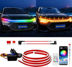 Car Led Lights Exterior RGB Hood Light Strip Waterproof Multicolor Dynamic Scan