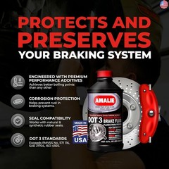 AMALIE DOT 3 Brake Fluid 12oz (160-65031-92), Heavy Duty Drum & Disc Brake
