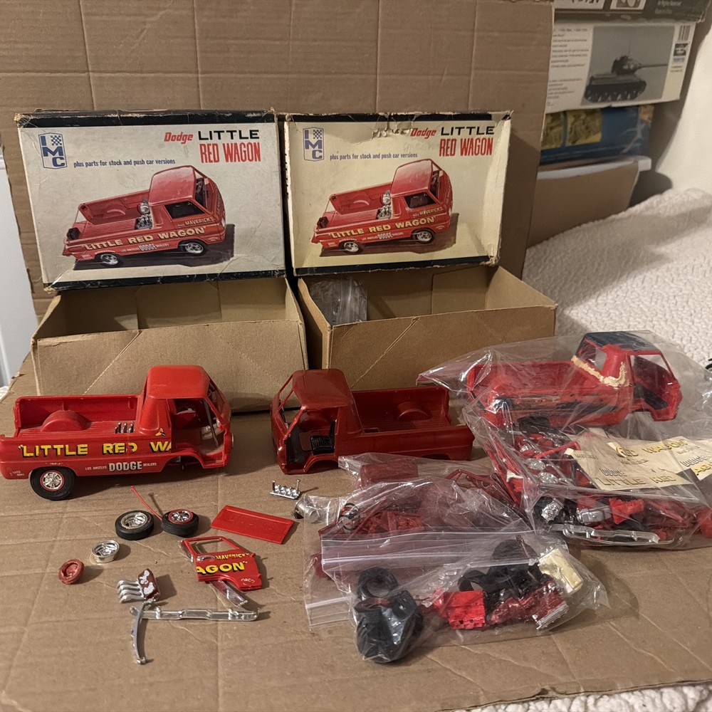 IMC #107-200 Dodge Little Red Wagon Plastic Model Kit 1/25th Lot Of Three Parts