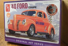 AMT ’40 Ford Coupe Model Kit #850 Build Model 1 of 3 Ways Molded in Orange
