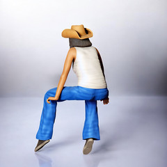 Woman Sitting on Model Cars Tailgate Bench Resin 3d print Unpainted Cowgirl
