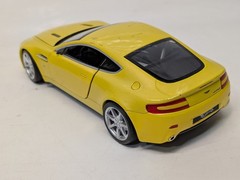 2 Racing Yellow Vintage Model Sports Cars Ferrari 348ts, Aston Martin V8 Vantage