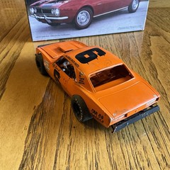 Built Model Car, 1967 Chevy Camaro Vintage Style short track Race Car, 1/25