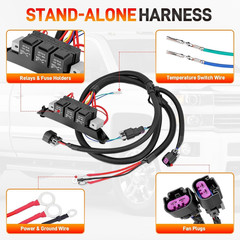 674-00923 Dual Speed Electric Fan Control Wiring Harness Kit with Relay Compatib