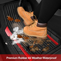 Heavy Duty Rubber Car Mats Metallic, Aluminum Film All Weather Floor Mats Waterp