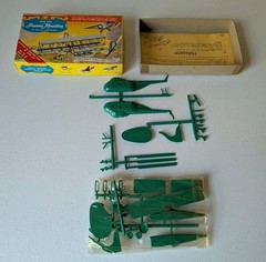 3 Ideal Toy Co Precision Miniatures Airplane Helicopter Model Kits