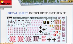 MINIART 35338 1/35 Scale StuG III Ausf. G Ausf 1943 Alkett Prod. Interior Kit
