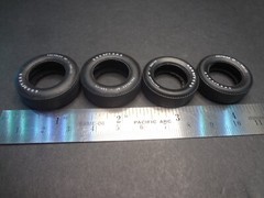1:25 scale pad printed GOODYEAR Good Year Polyglas GT Tires 2X Front + 2X Rear