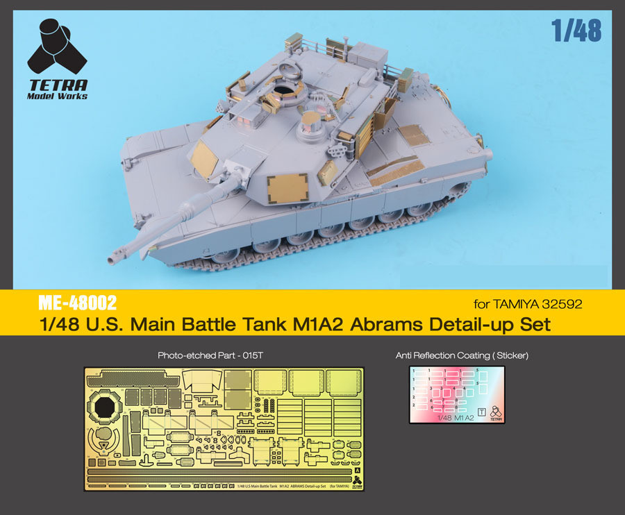 Tetra Model ME48002 1/48 US M1A2 Abrams MBT Detail Up Set for Tamiya 32592