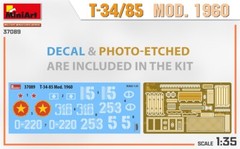 Miniart 37089 Tank T-34-85 modification 1960 plastic model kit 1/35 scale