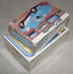 Vintage Revell TWO Corvette Model Kits California Snap-Together New Sealed
