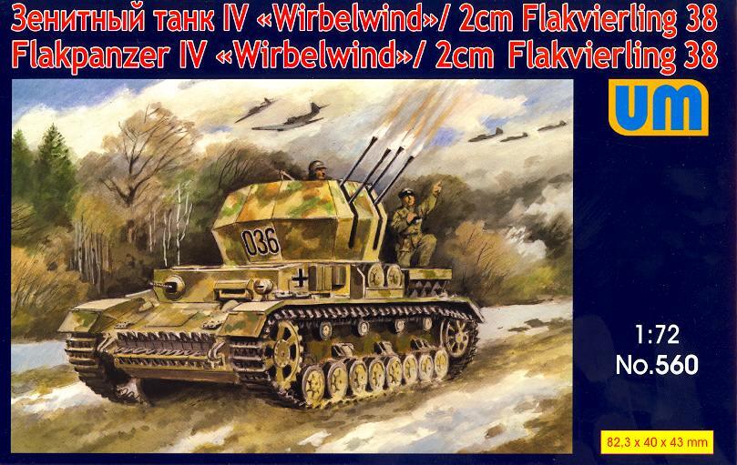 UM-MT Models 1/72 FLAKPANZER IV WIRBELWIND 20mm FLAKVIERLING 38 AA Tank