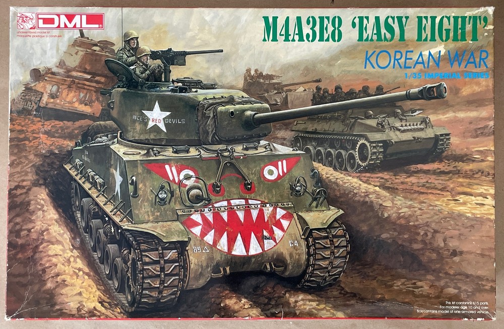 DML M4A3E8 “easy eight” 1/35th scale kit, open box