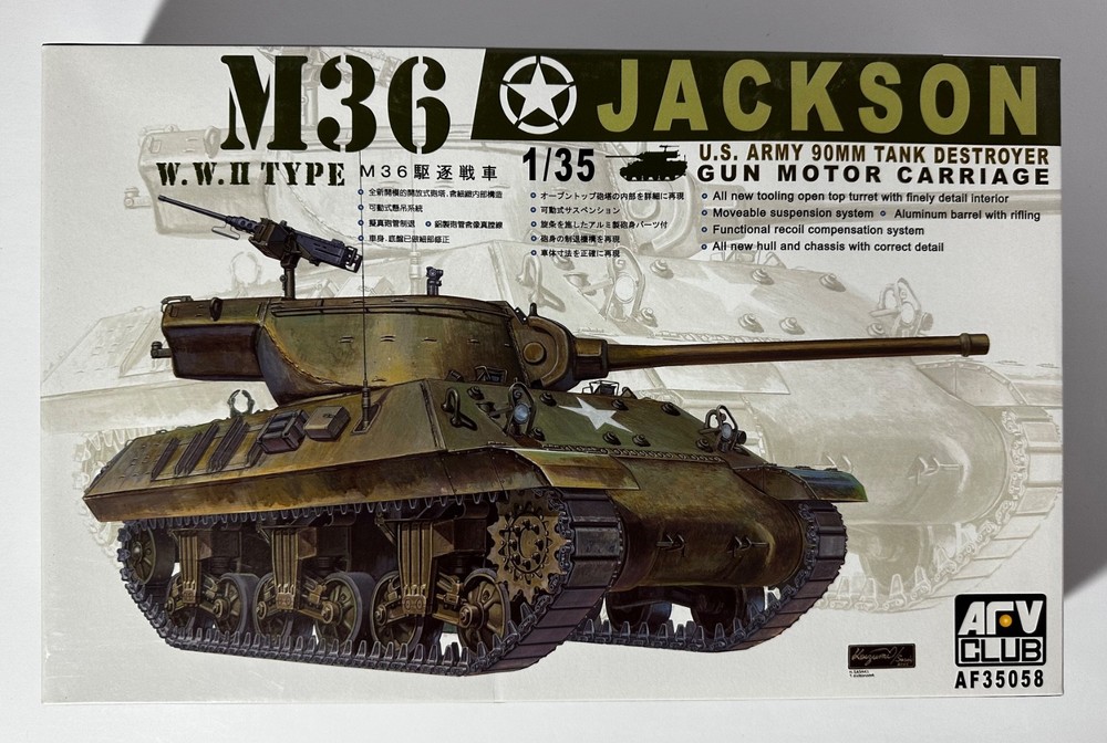 AFV Club AF35058 1/35 Scale US M36 Jackson w/Metal Barrel – 2006, Parts Sealed