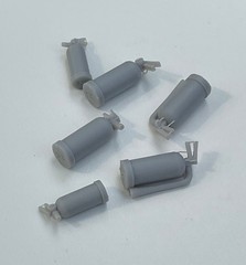 1/24 1/25 Scale Fire Extinguishers 6 Pack 3D Printed Resin Model Garage Details