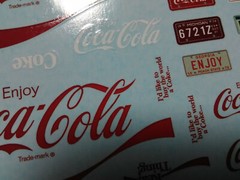 AMT Ford C-600 1/25 COE COKE Coca Cola waterslide decal sheet license plates lot