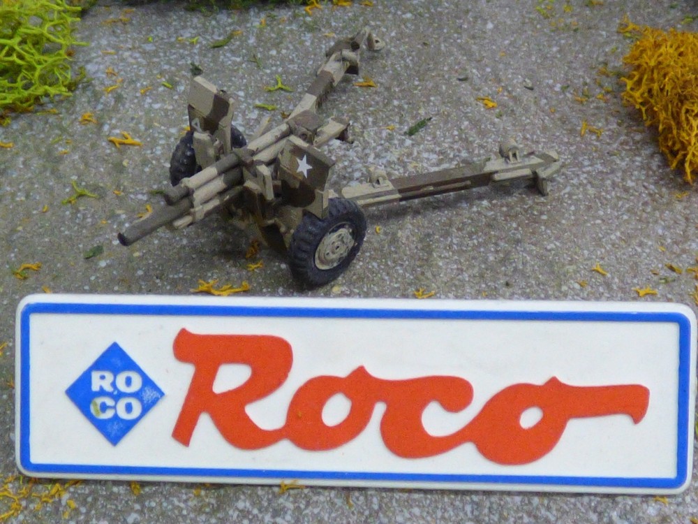 Roco Minitanks 1/87 Painted WWII US M-2 105mm Field Howitzer Lot#9652B©