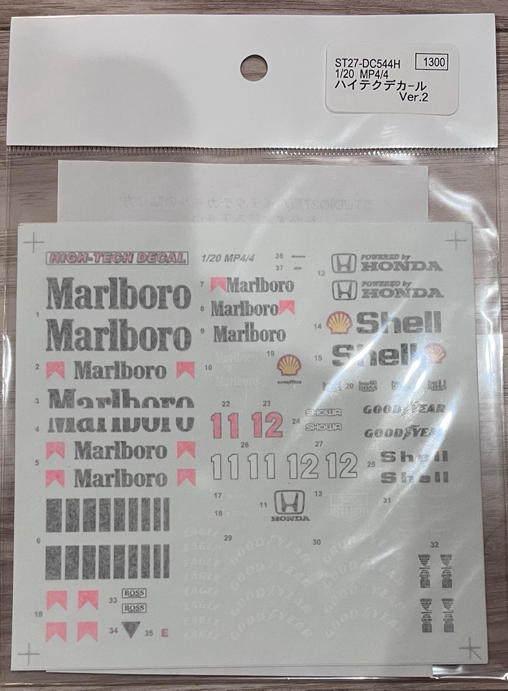 Studio27 DC544H 1/20 Tamiya McLaren MP4/4 High-Tech Decals Ver.2 New Sealed