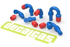 Decalcas 1/12 Detail-Up Parts 2mm Hose Joints (Set #2) Resin & Braid #DCL-PAR078