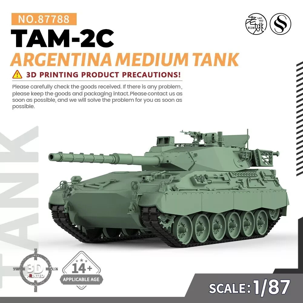 SSMODEL SS87788 1/87 Military Model Kit Argentina TAM-2C Medium Tank