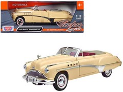 Motormax 73116CR 1/18 1949 Buick Roadmaster Cream with Red Interior